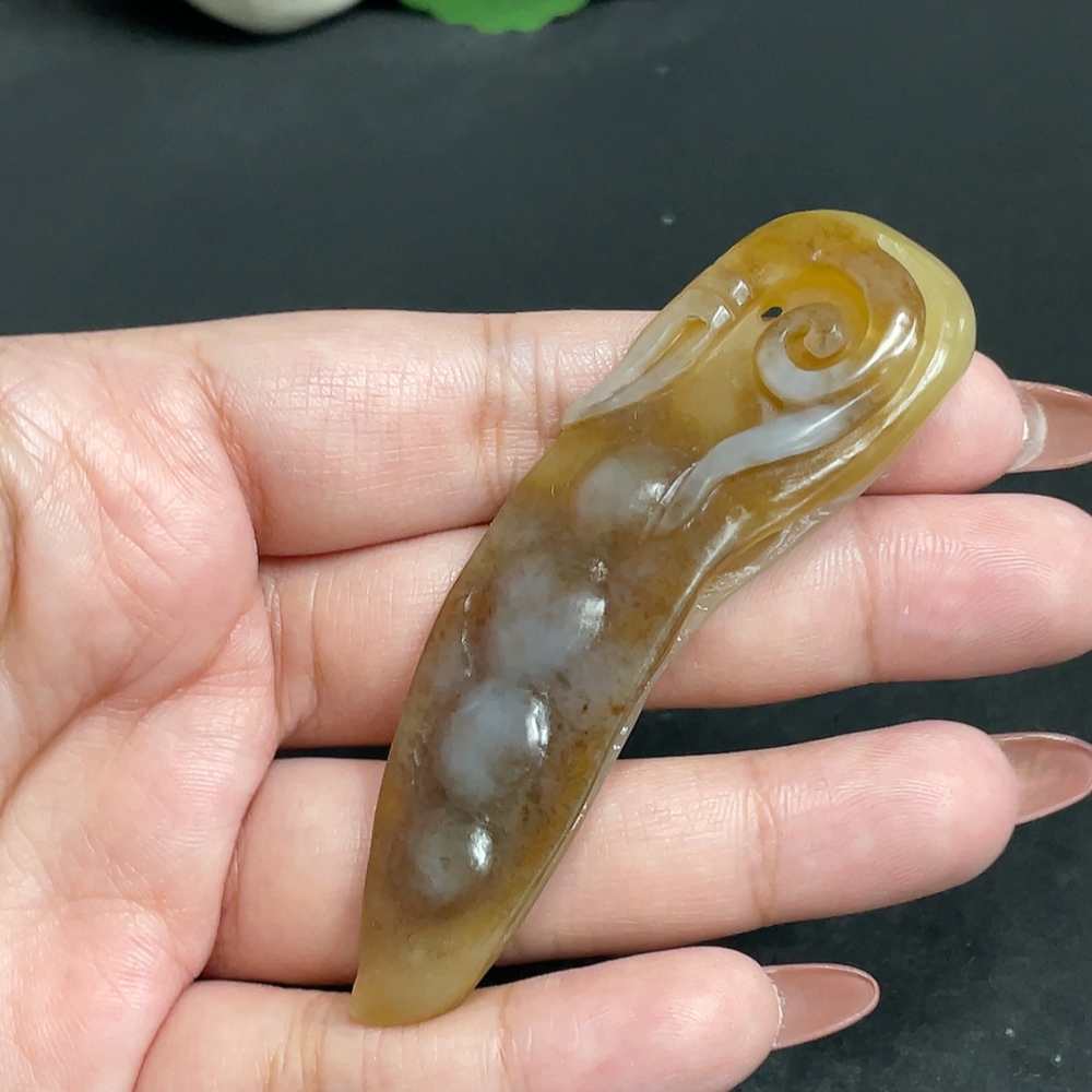 H34011197 Hetian Jade Pendant Fu Dou Total Weight Approx. 24.9g