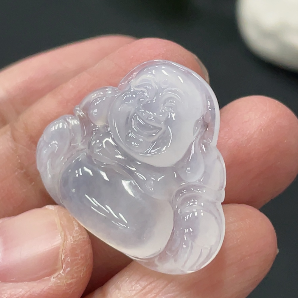 F33837252 Jadeite Buddha Pendant Inlaid Piece