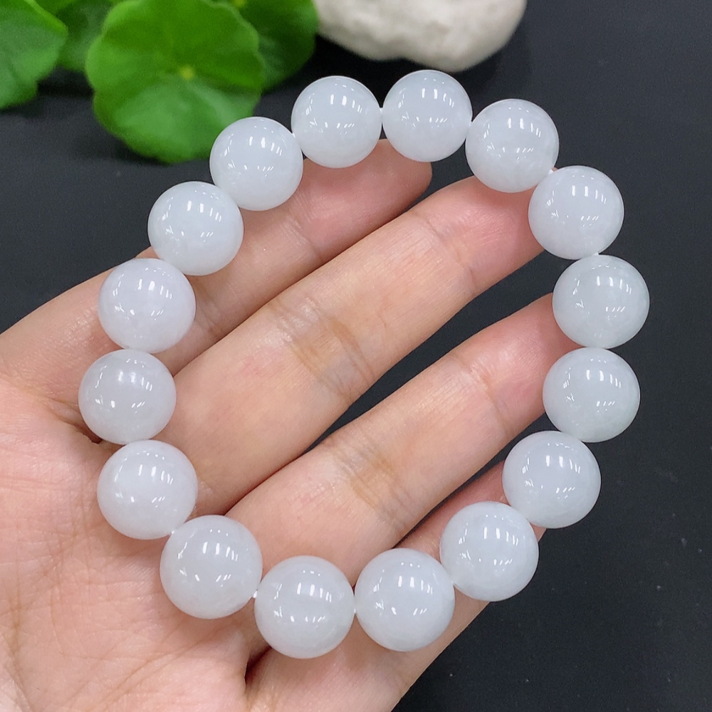 F30552651 Jadeite Bead Necklace Approximately 12.2mm Total Weight About 58g