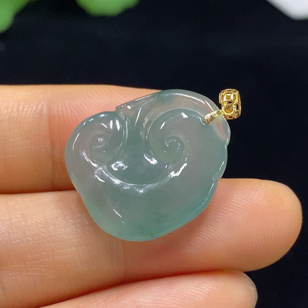 F34074786 Jadeite Ruyi Pendant 18k Total Weight Approx.4.09g