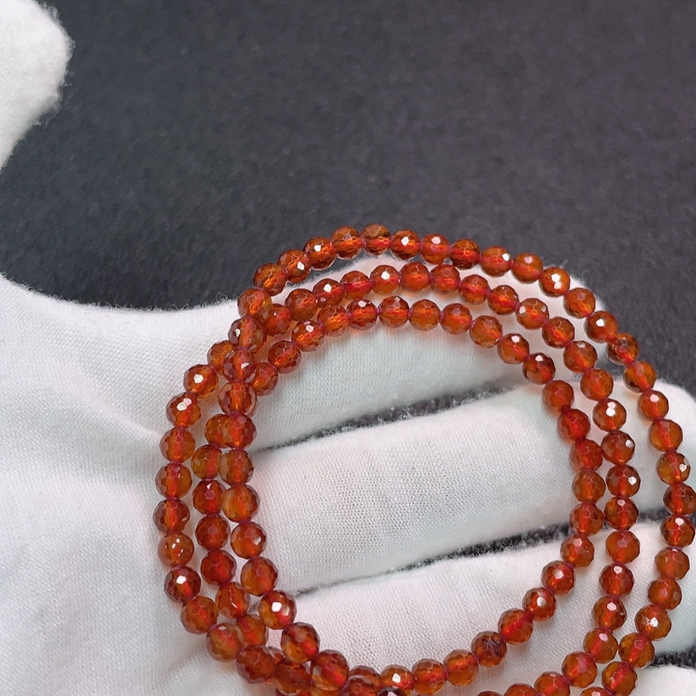 C34007197 Garnet Bead Strand Total Weight Approx. 17.24g Size About 4.1mm