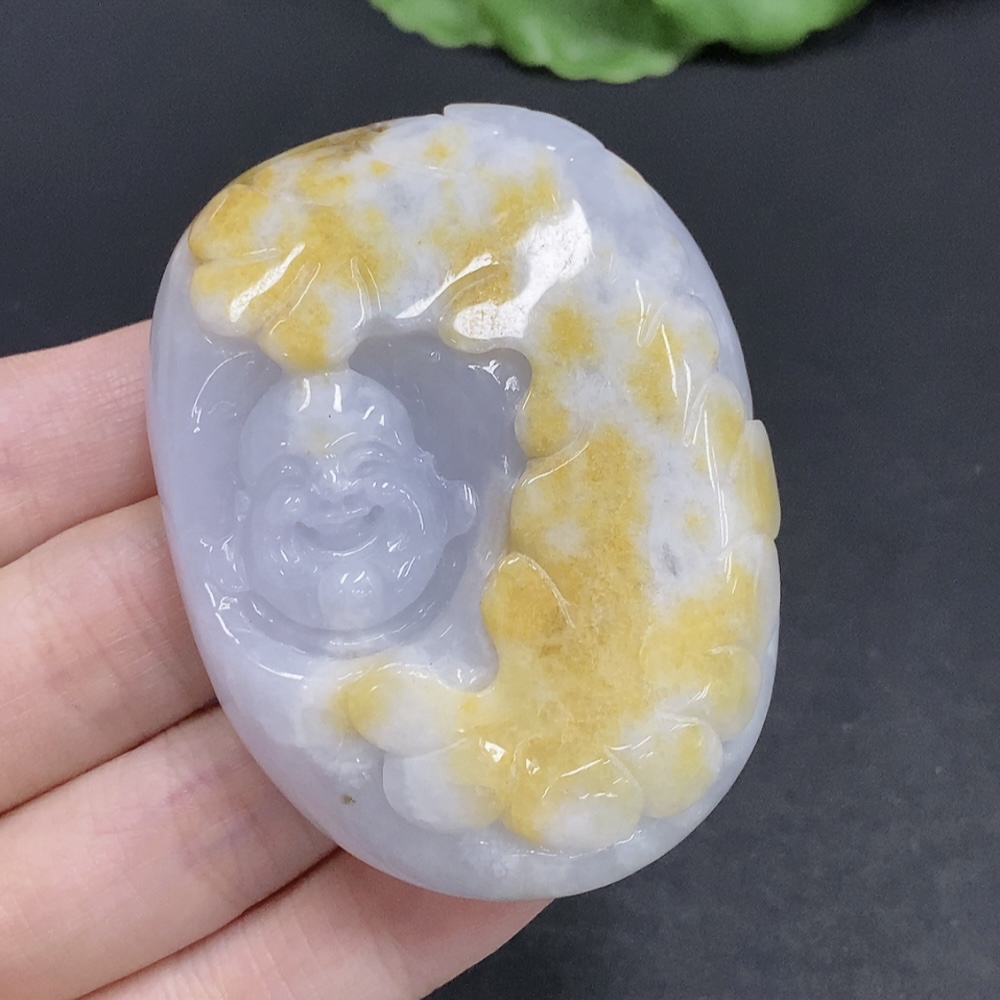 F31687640 Jadeite Buddha Pendant, Total Weight Approx. 98.1g (Color Origin Undetermined)