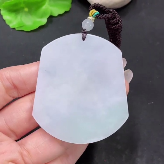 F35138137 Jadeite Plain Pendant with Non-A Beads Including Rope Total Weight Approx.45g