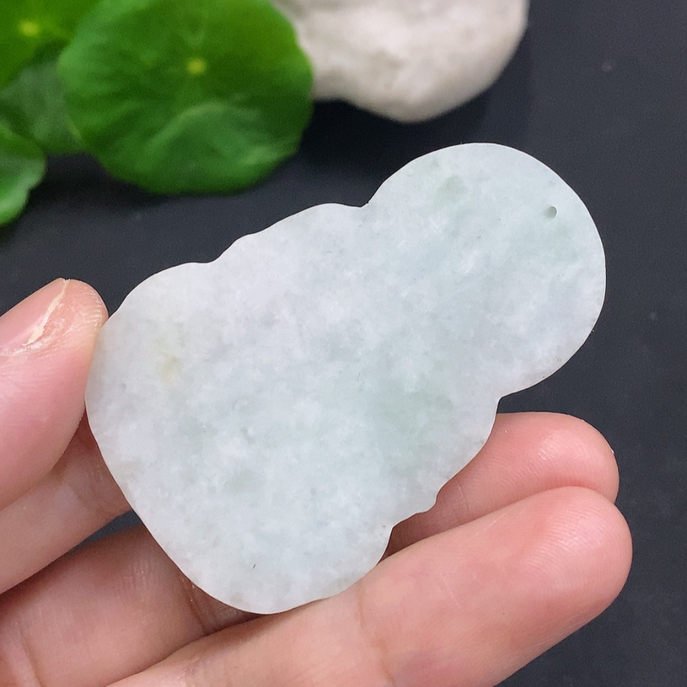 F34000193 Jadeite Pendant Guanyin Unpolished Total Weight About 24.5g