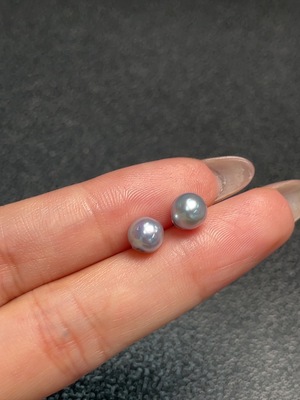 C34992252 Seawater Pearl Earrings Color Origin Undetermined Non-Gold Total Weight Approx. 0.9g Size About 6.3mm