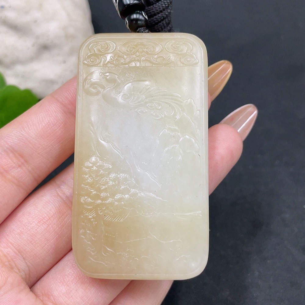 H31664185 Hetian Jade Pendant Manjushri Bodhisattva