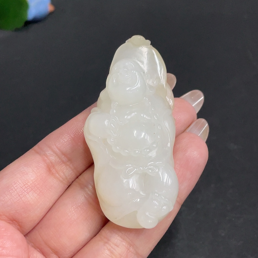 H28274679 Hetian Jade Pendant - Buddha Statue - Undetermined Skin Color Origin - Total Weight Approx. 42.3g