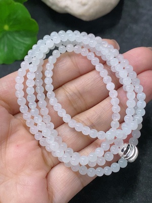 F34030326 Jadeite Beaded Necklace Approx. 3.6mm Total Weight Approx. 14.37g Non-Gold