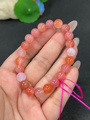 H41946123 盐源玛瑙手串 卡8.5mm左右 仅红色 货品总重约19.7g