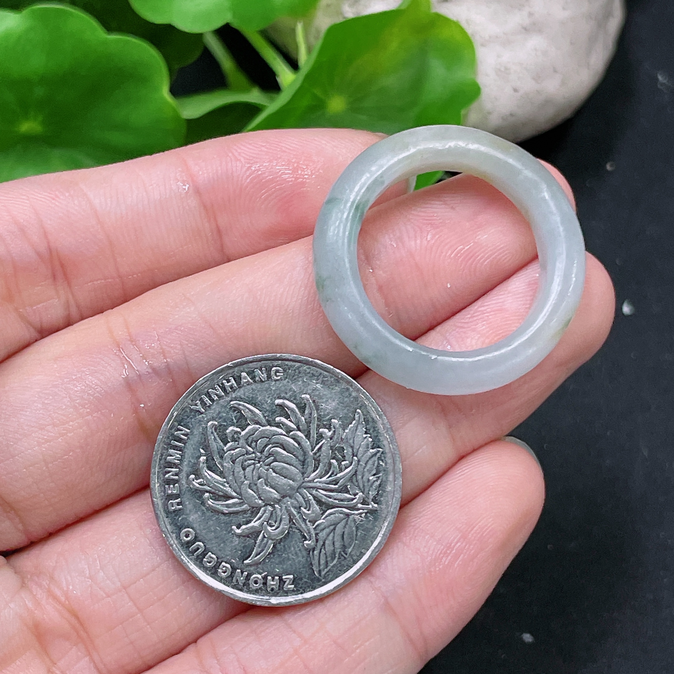 F33943956 Jadeite Unpolished Ring Total Weight Approx. 4.97g Size 20