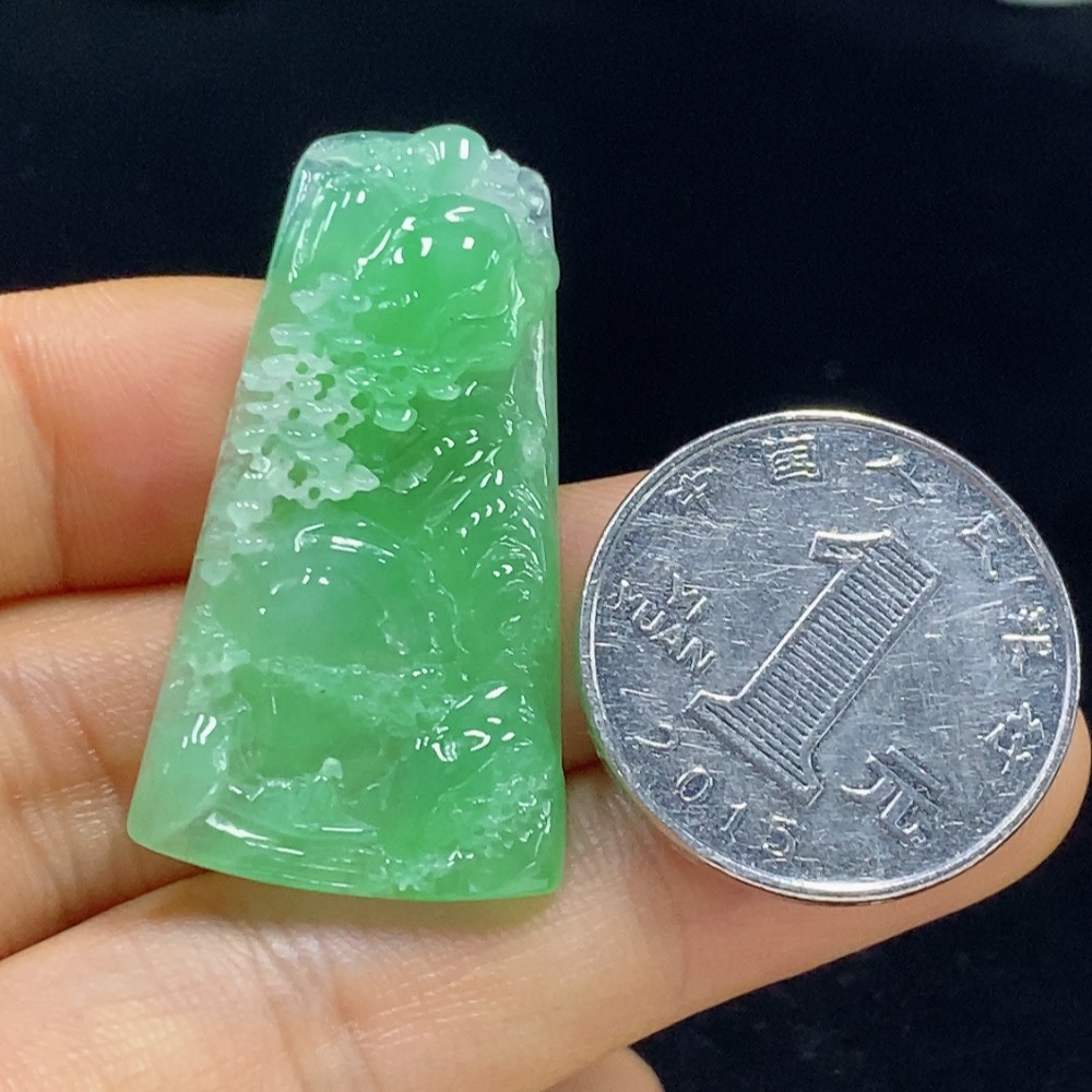 F35094703 Jadeite landscape pendant, total weight approximately 6.62 grams