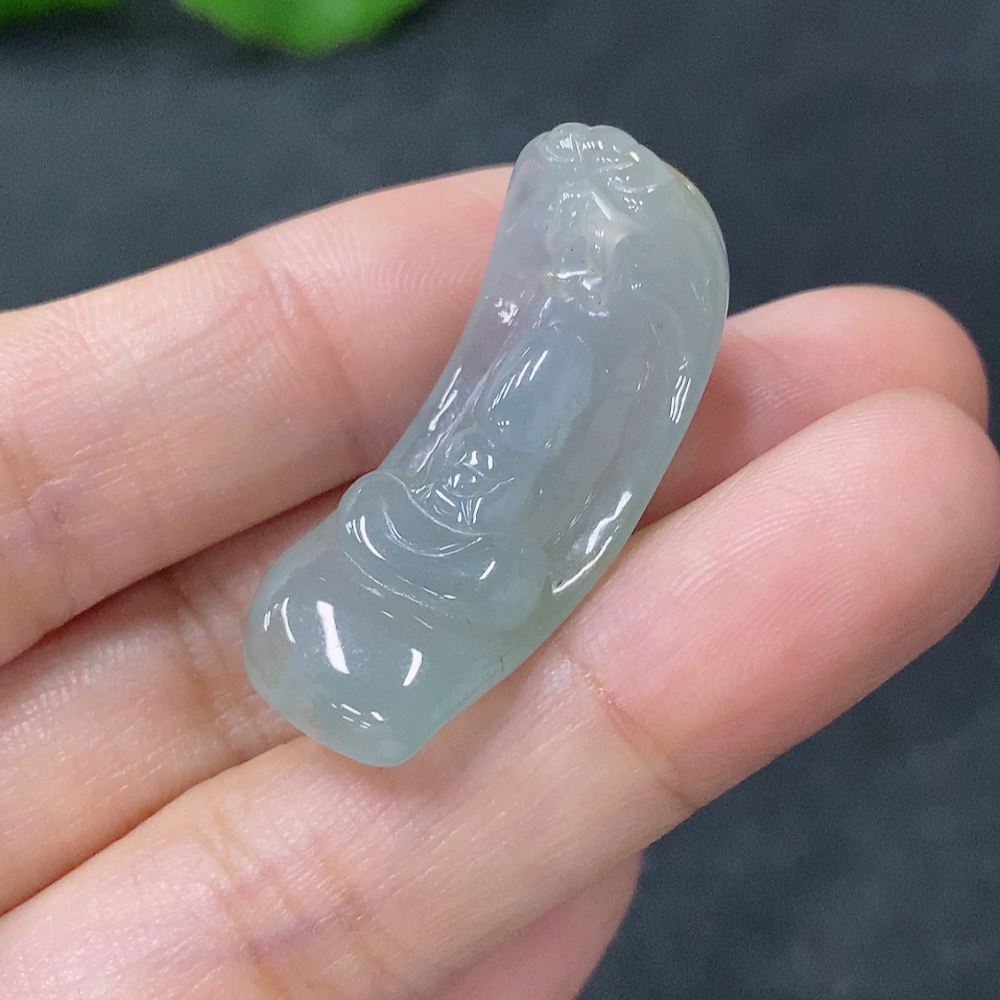 F29405112 Jadeite Pendant Faceless Buddha Total Weight Approx. 5.92g