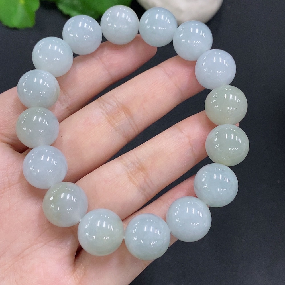F22453535 Jadeite Bead Necklace Approx. 13.3mm Total Weight 67.863g
