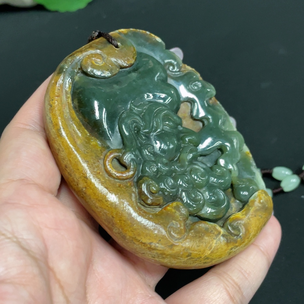 H33939667 Hetian Jade Pendant - Bodhidharma