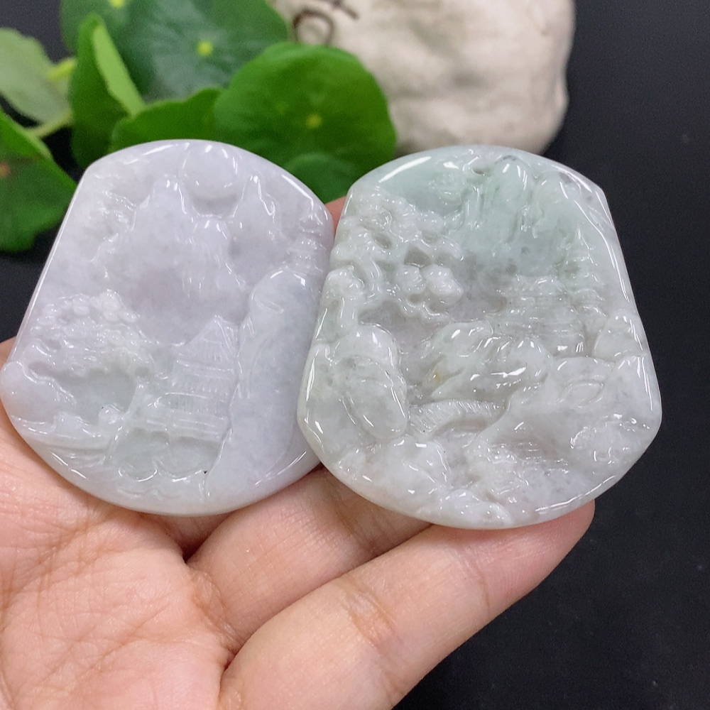 F32800874 Jadeite Landscape Pendant Sell as a Lot