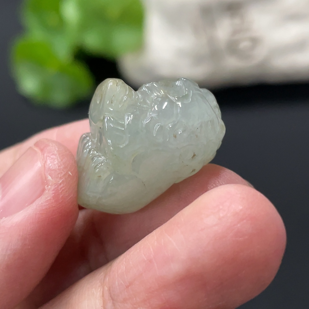 F34999770 Jadeite Stone Lion Pendant Total Weight Approx.9.25g
