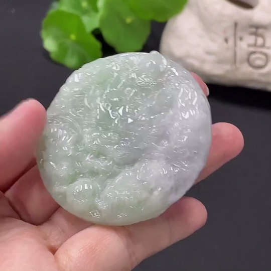 F33909657 Jadeite Nine Dragons Supreme Pendant, Total Weight Approximately 63.8g