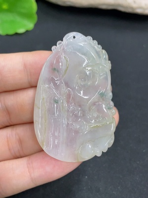 F46515928 翡翠如意挂件 货品总重约17.8g