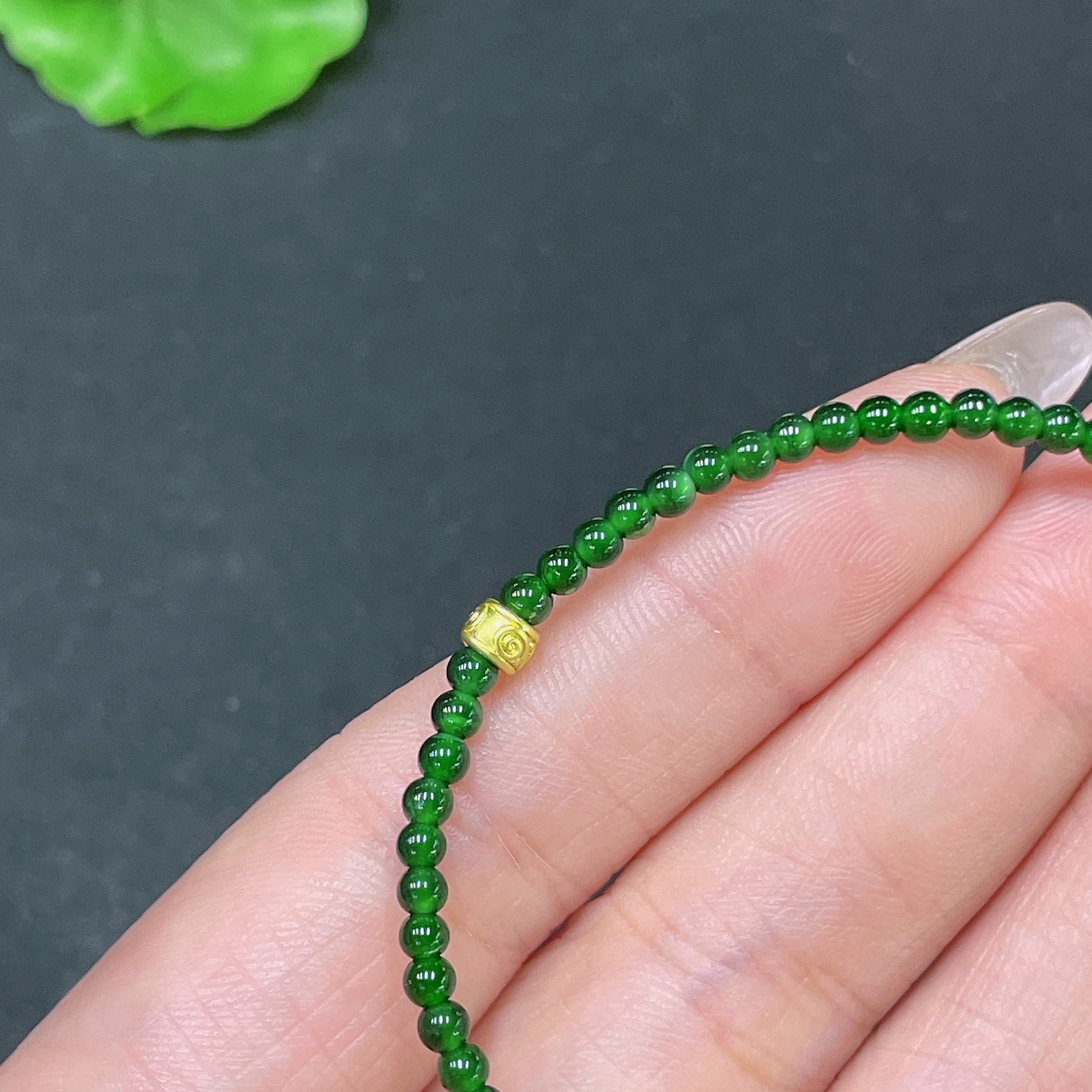 F35105611 Jadeite Bracelet Non-Gold Total Weight Approx. 3.38g Size About 3mm