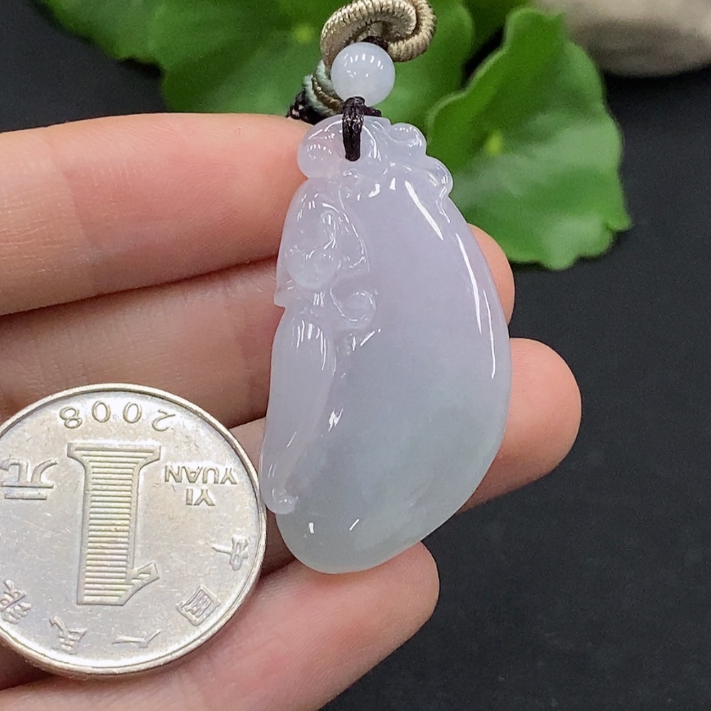 F33867921 Jadeite Auspicious Melon Pendant Total Weight Approx. 12.23g