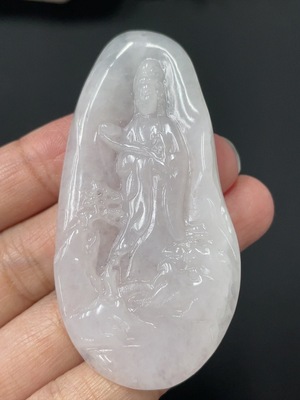 F27110946 翡翠观音牌挂件 货品总重约19.2g
