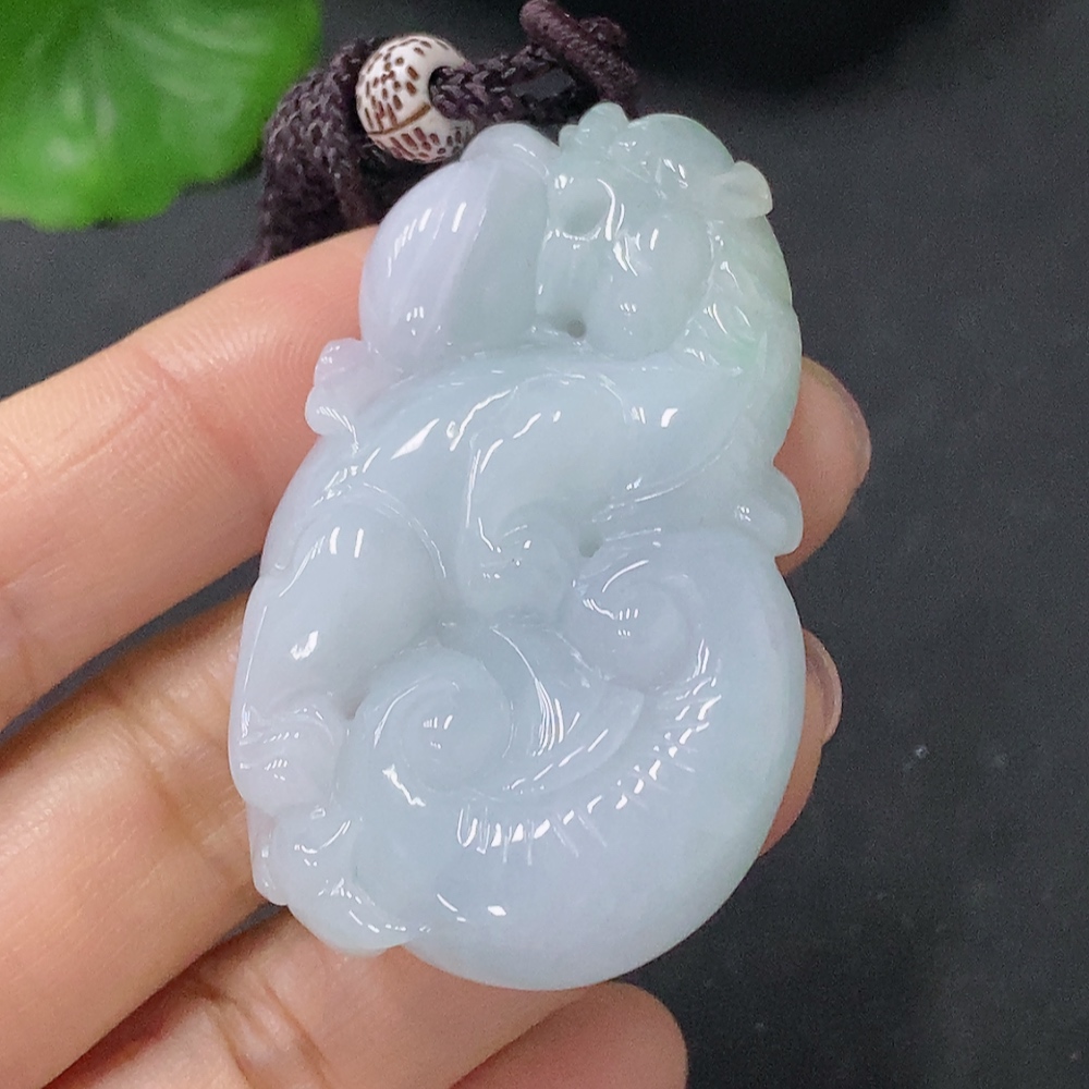 F35141205 Jadeite Pendant Pixiu Total Weight Approx. 31.95g (including rope)