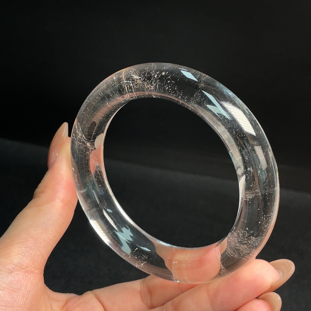 C31656076 Crystal Bracelet with Visible Organic Matter, Total Weight Approx. 76.3g, Size 60