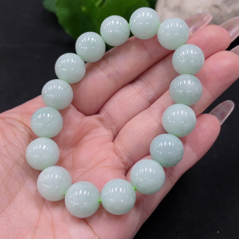 F35082324 Jadeite Bracelet Bead 11.9mm Approx. Total Weight About 47g