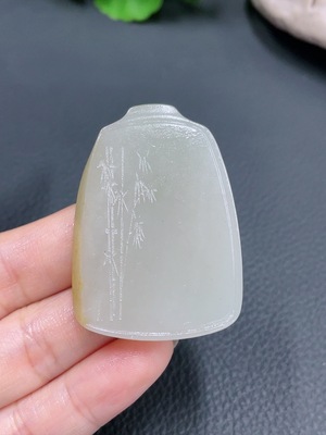 H23580306 Hetian Jade Pendant Bamboo Total Weight About 21.4g