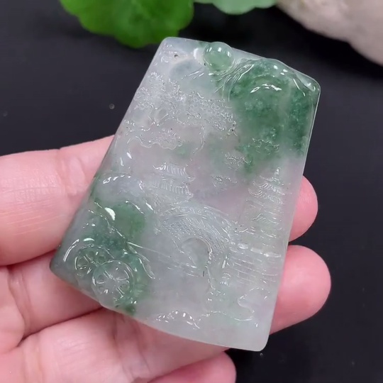 F28288253 JadeiteLandscape Pendant, Total Weight Approximately 23.4g