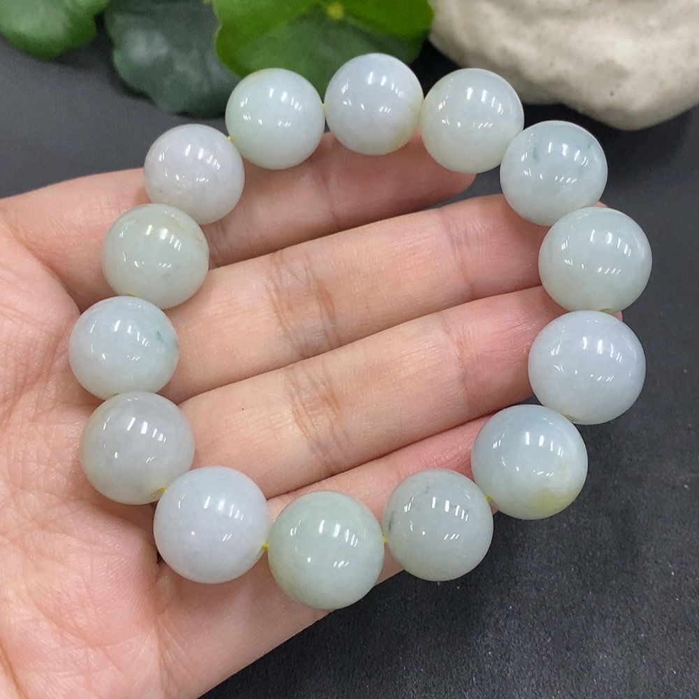 F15578753 Jadeite Beaded Necklace Approx.13.5mm Total Weight 64.069g