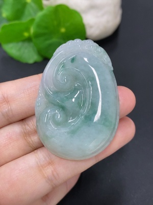 F46557796 翡翠如意挂件 货品总重约21克