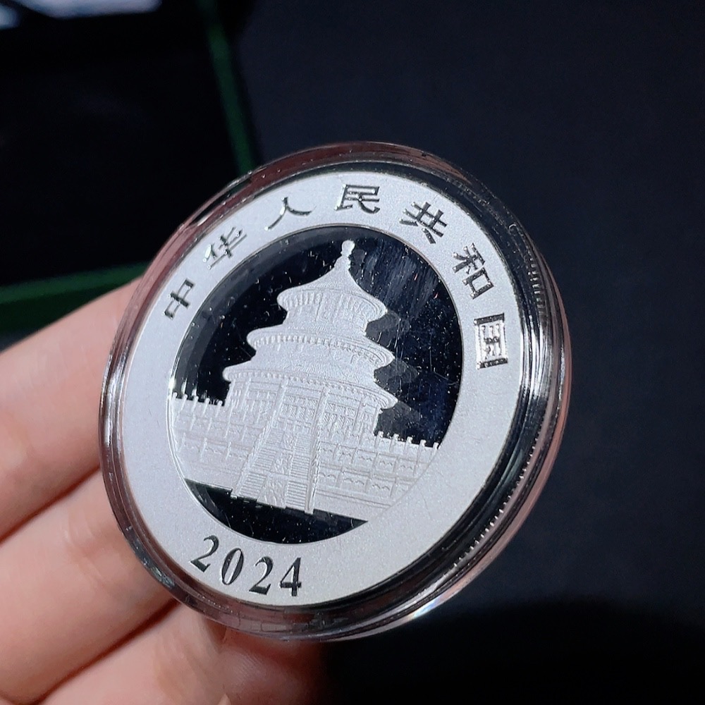 Q34987484 2024 China Panda Silver Coin 30g Pure Silver with Original Certificate and Box