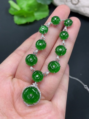 F24788713 Jadeite Inlaid Piece, Chain Body 18k, Total Weight Approx. 11.04g