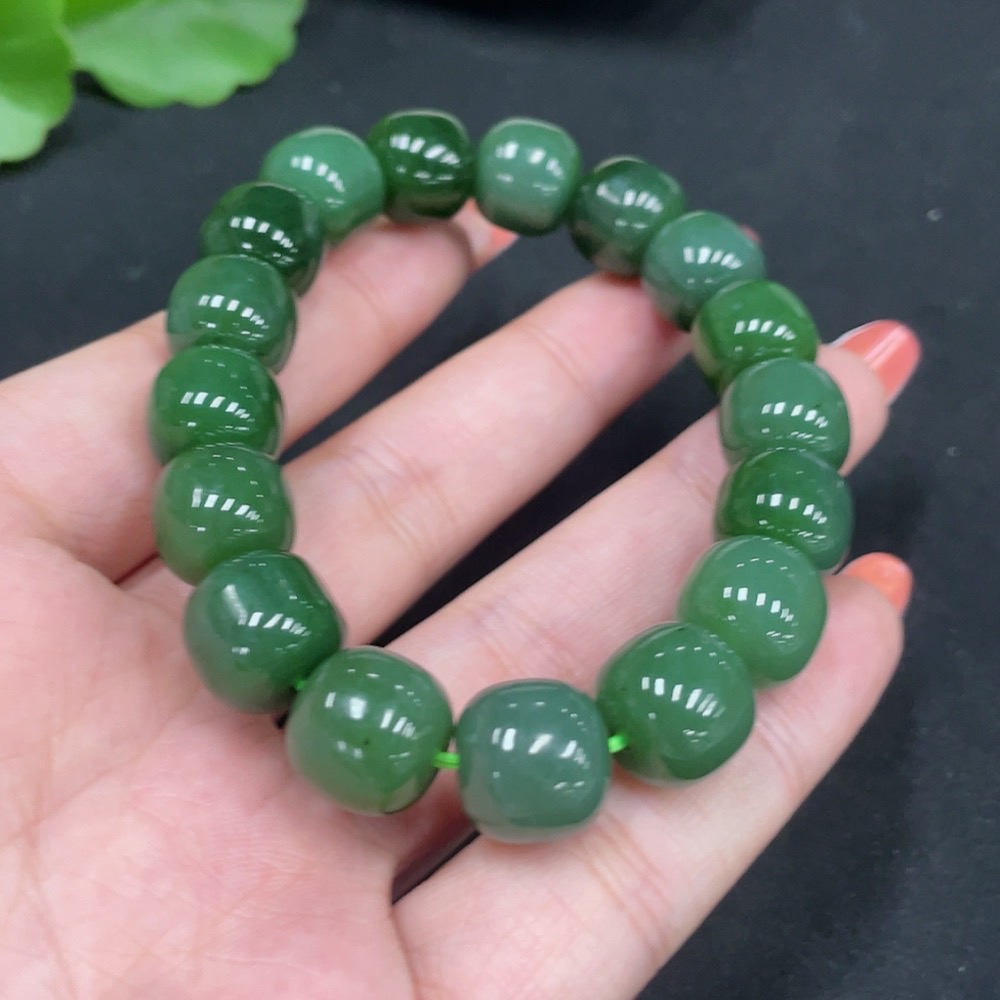 H34053286 Hetian Jade Jasper Bracelet Approx.11.5mm Total Weight Approx.48.5g