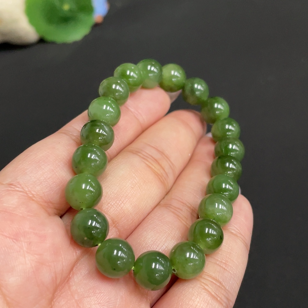 H34972441 Hetian Jade Jasper Bracelet Approx.9.4mm Total Weight About 27.1g