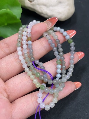 H34053225 Hetian Jade Bead Necklace Approx. 4mm Total Weight Approx. 11.9g