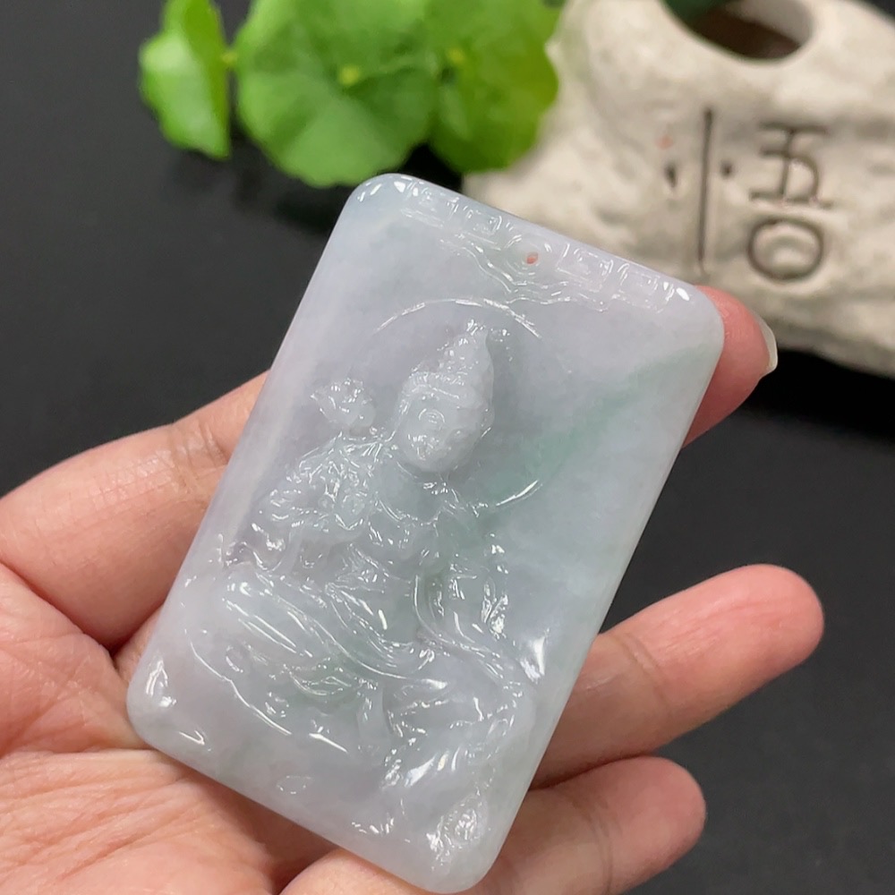 F34057826 Jadeite Guanyin Pendant Total Weight Approx. 28.63g