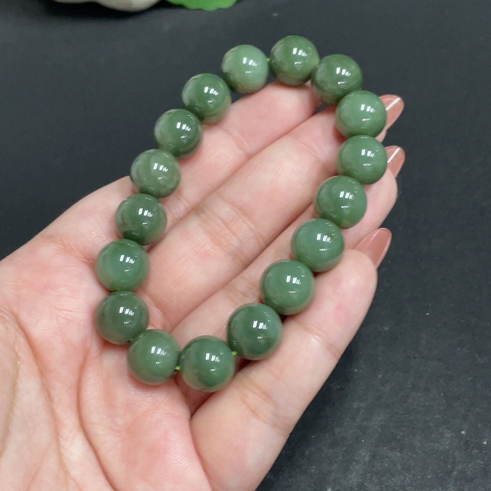 H34010766 Hetian Jade Bracelet Approx. 11.1mm Total Weight Approx. 39.4g