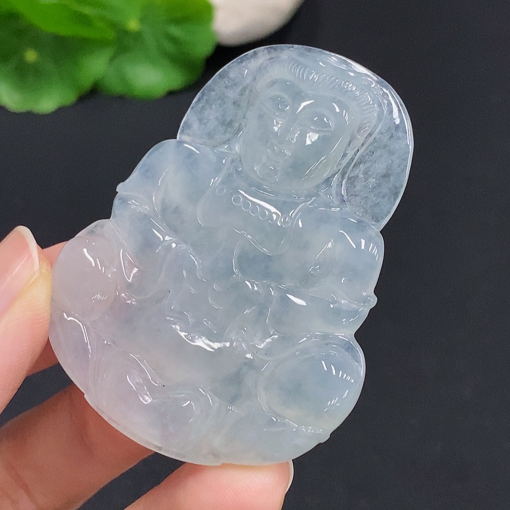 F31606364 Jadeite Guanyin Pendant Total Weight Approximately 24.2g
