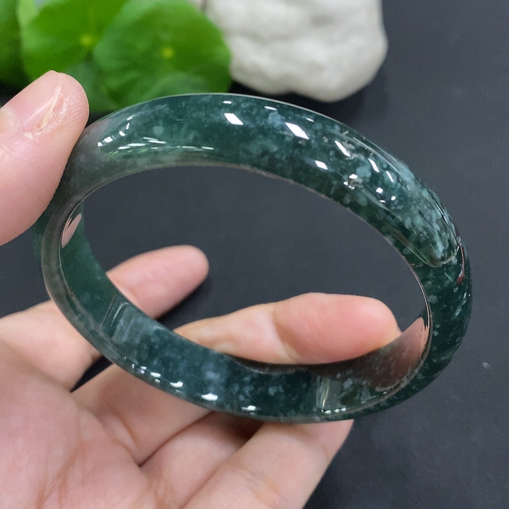 F33883316 Jadeite Round Bangle Size 58.9 Total Weight Approx. 41.7g
