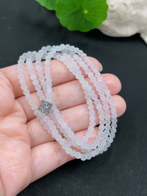 F30453565 Jadeite Bead Necklace approx. 3.5mm total weight approx. 13.77g non-gold inlaid