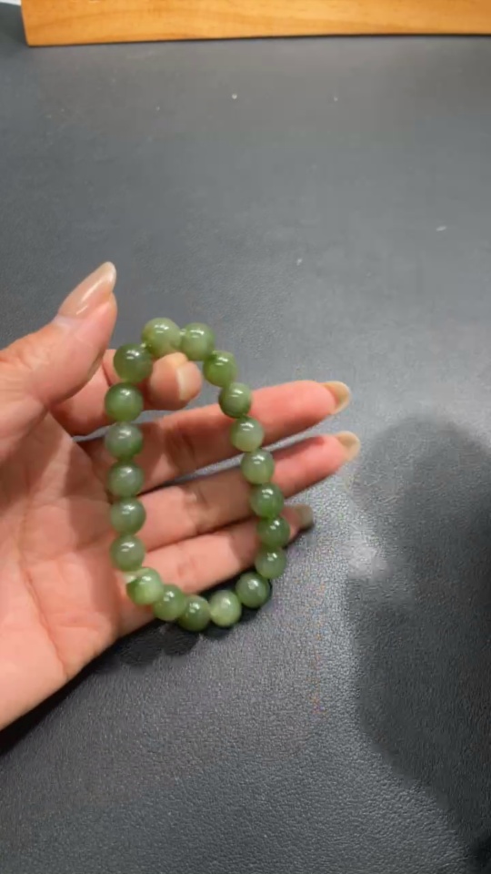 H42020813 Hetian Jade Jasper Bracelet, approx. 9.5mm, total weight approx. 27.6g