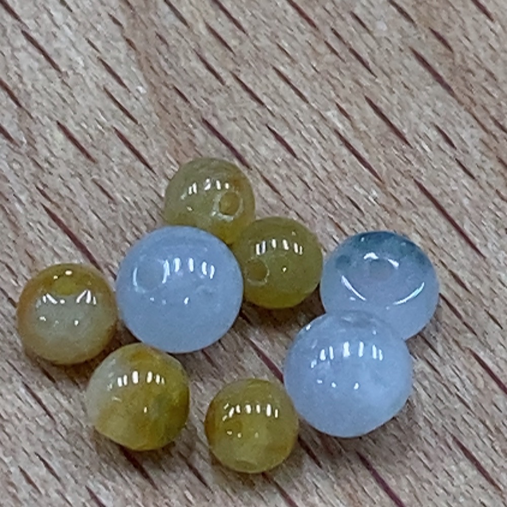 F33895443 Jadeite Beads Sell as a Lot Yellow Beads Color Origin Undetermined