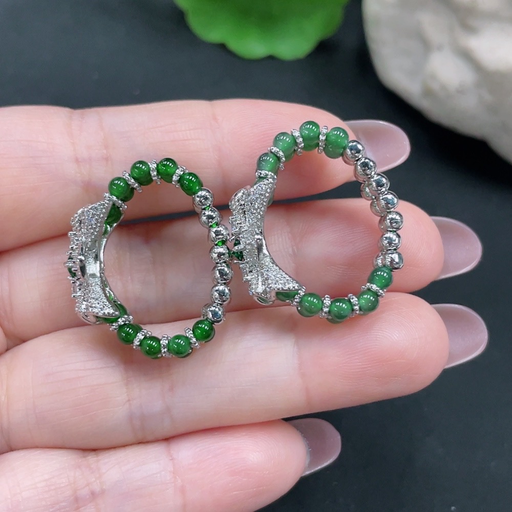 F28224869 Jadeite Ring Set Sell as a Lot Size 17 Non-Gold Inlaid