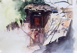 P39622455 兰金福《斑驳》纸面水彩 无装裱 约26*38cm