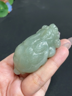 H34956902 Hetian Jade Handheld Piece, Dragon Turtle, Total Weight Approx. 107.8g