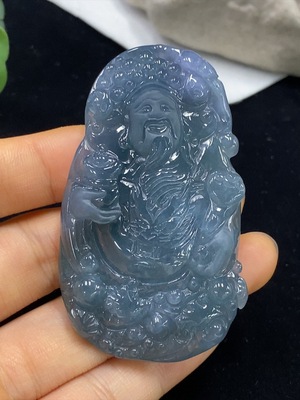 F35095746 Jadeite God of Wealth Pendant, Total Weight Approx. 42.39g