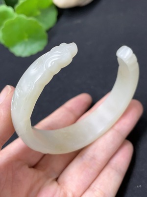 H42956483 和田玉开口手镯  圈口57.2     货品总重约36g