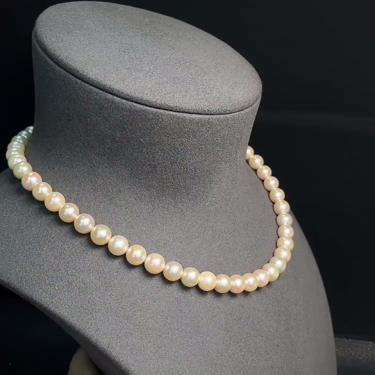 C33890091 Seawater Pearl Necklace with Pearls, Non-Gold, Total Weight Approx. 42.07g, Size About 8.3mm